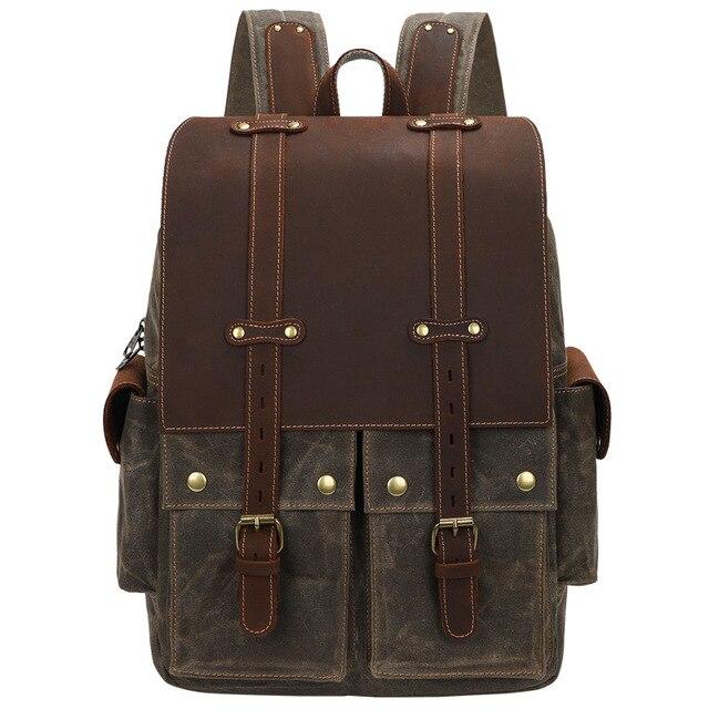 Kamerarucksack – Vintage DSLR-Rucksack aus Canvas & Leder