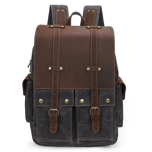 Kamerarucksack – Vintage DSLR-Rucksack aus Canvas & Leder 25L