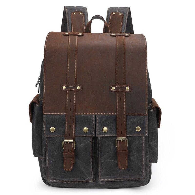 Kamerarucksack – Vintage DSLR-Rucksack aus Canvas & Leder