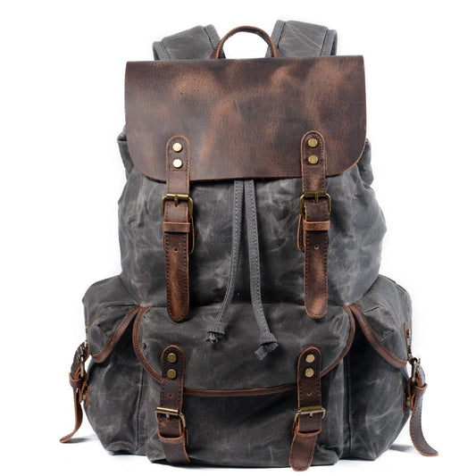 Vintage Rucksack Herren aus Canvas & Leder – Retro & Robust 23L