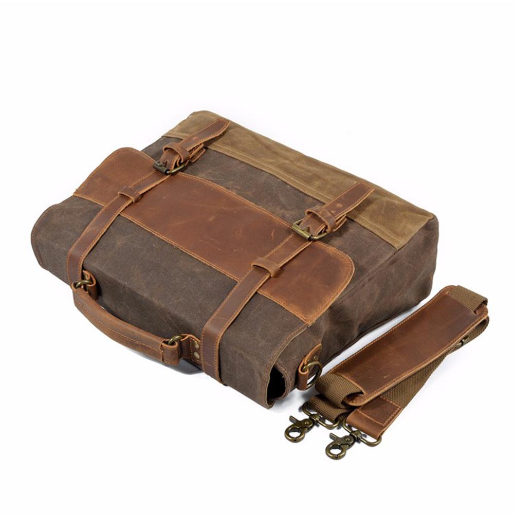 Canvas Tasche mit Lederriemen – Vintage Umhängetasche für Alltag & Reise