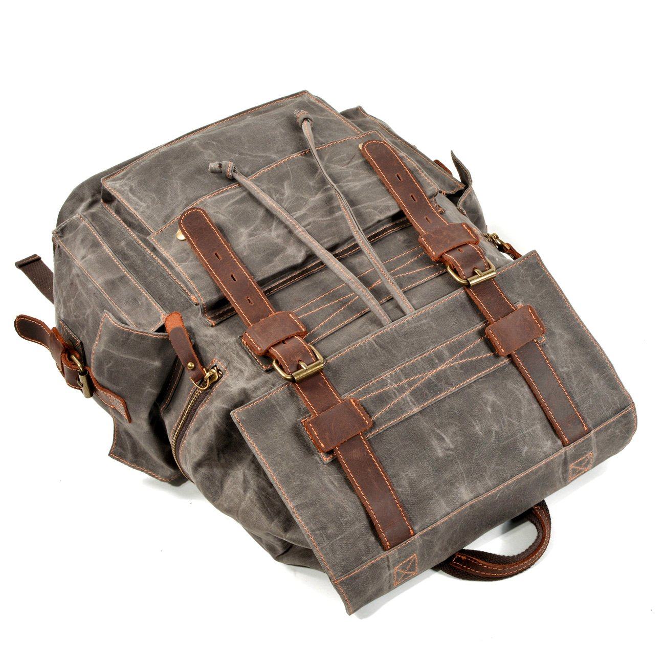 Canvas Tasche – Vintage Rucksack mit Laptopfach & Kordelzug