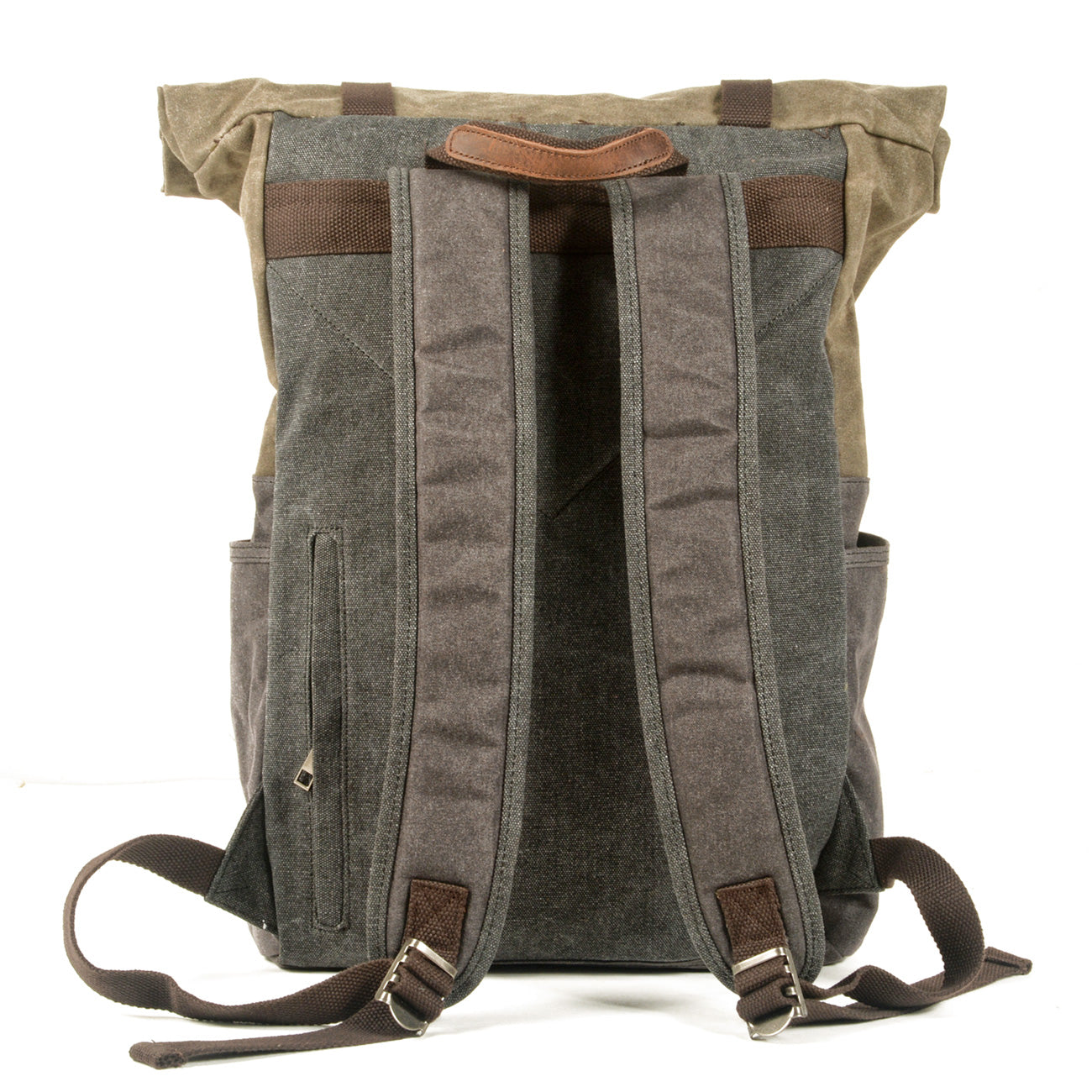 Canvas Tasche – Vintage Rucksack mit Rolltop & Laptopfach