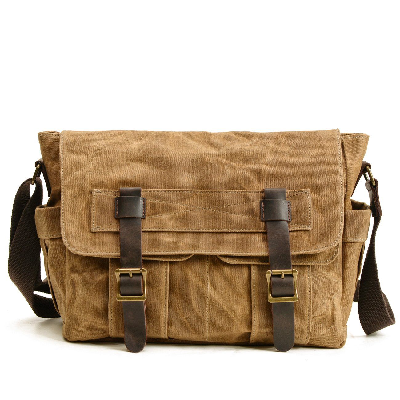 Umhängetasche Herren – Vintage Canvas Tasche mit Lederdetails