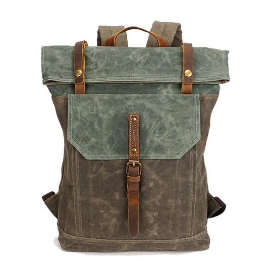 Vintage Rucksack 16L aus Canvas & Leder – Abenteuer Rucksack KLUANE