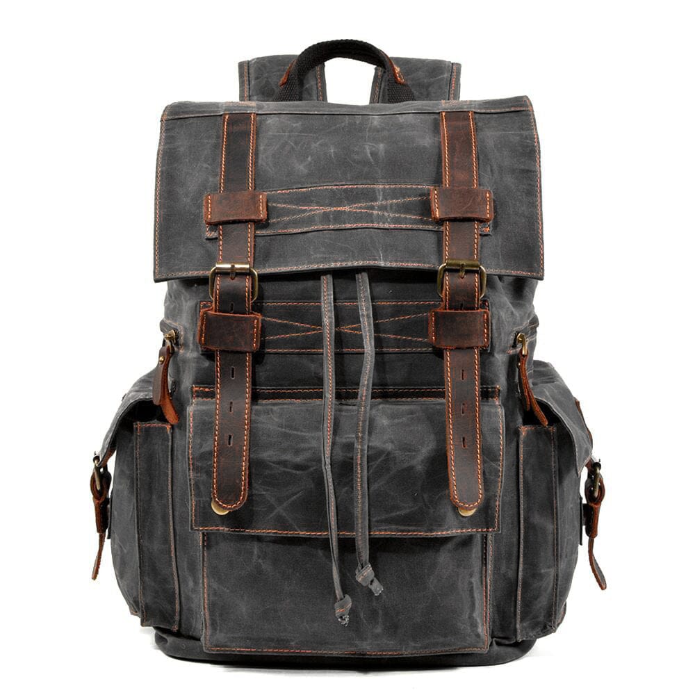 Canvas Tasche – Vintage Rucksack mit Laptopfach & Kordelzug