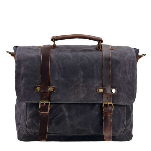 Umhängetasche Herren – Robuste Messenger Bag aus Canvas & Leder 14L