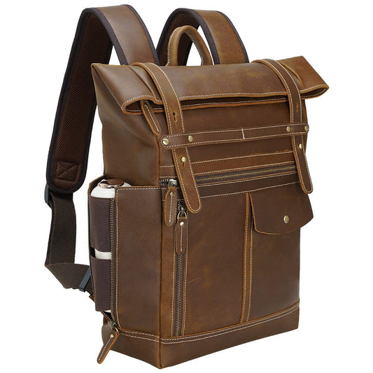Leder Laptop Rucksack 16,5L Valeron – Business Backpack aus Echtleder