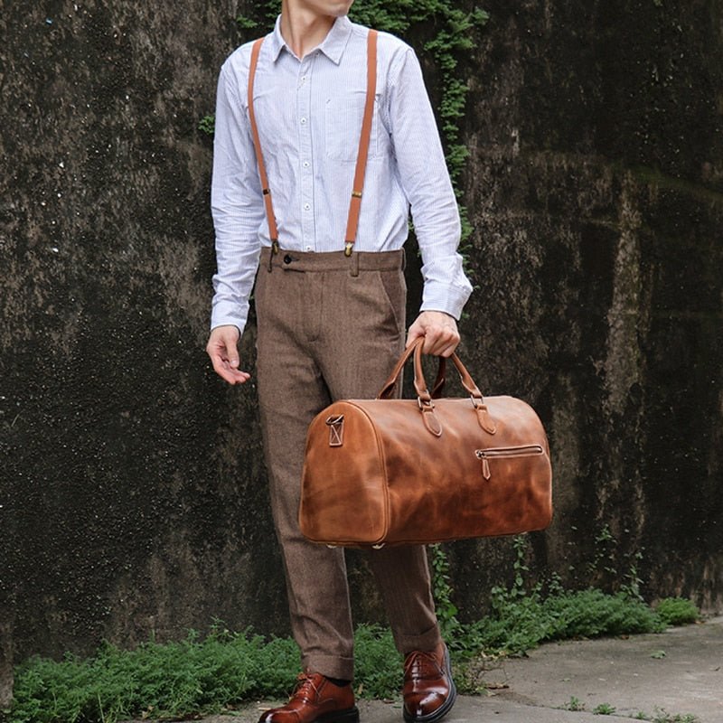 Weekender Leder Herren – Vintage Reisetasche aus Rindsleder