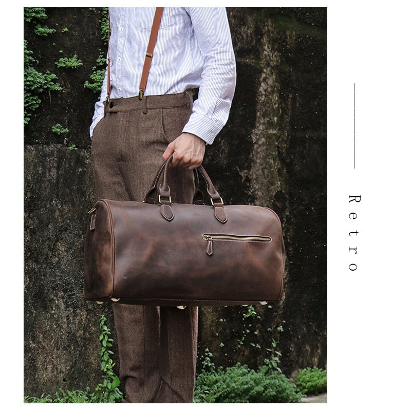 Weekender Leder Herren – Vintage Reisetasche aus Rindsleder