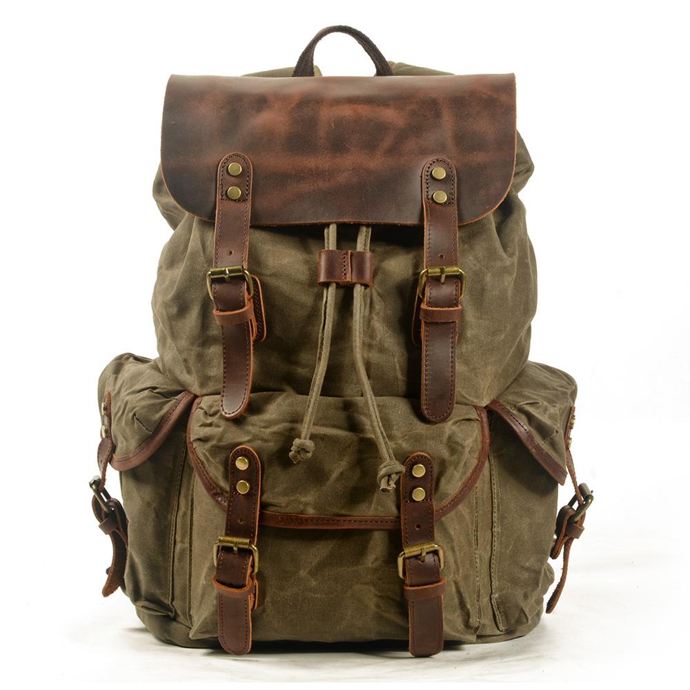 Vintage Rucksack Herren aus Canvas & Leder – Retro & Robust