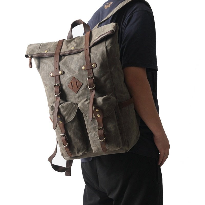 Vintage Rucksack – Canvas Rucksack für Uni, Wandern & Alltag