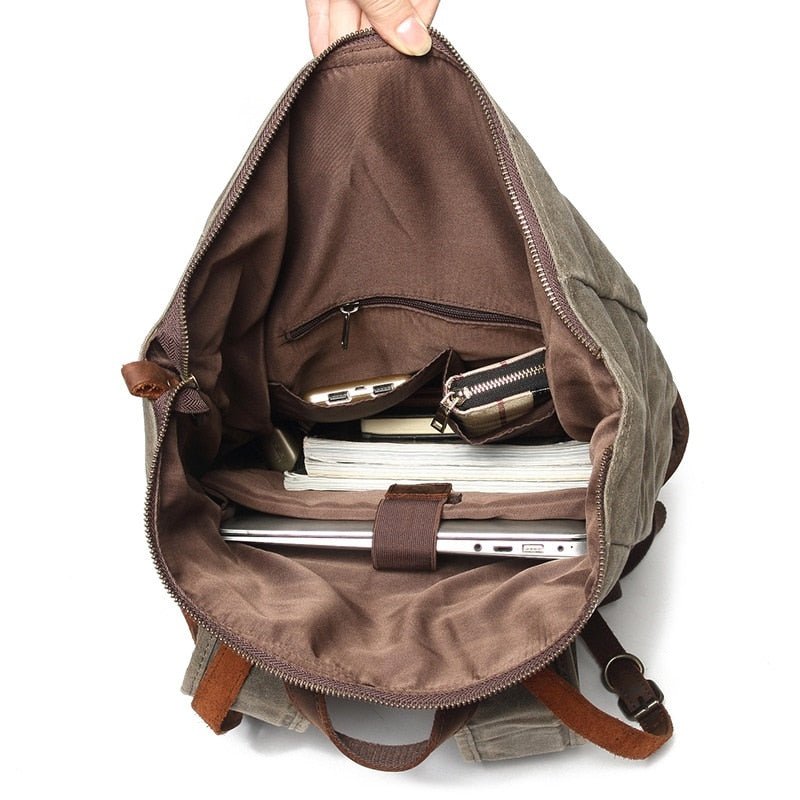 Vintage Rucksack – Canvas Rucksack für Uni, Wandern & Alltag