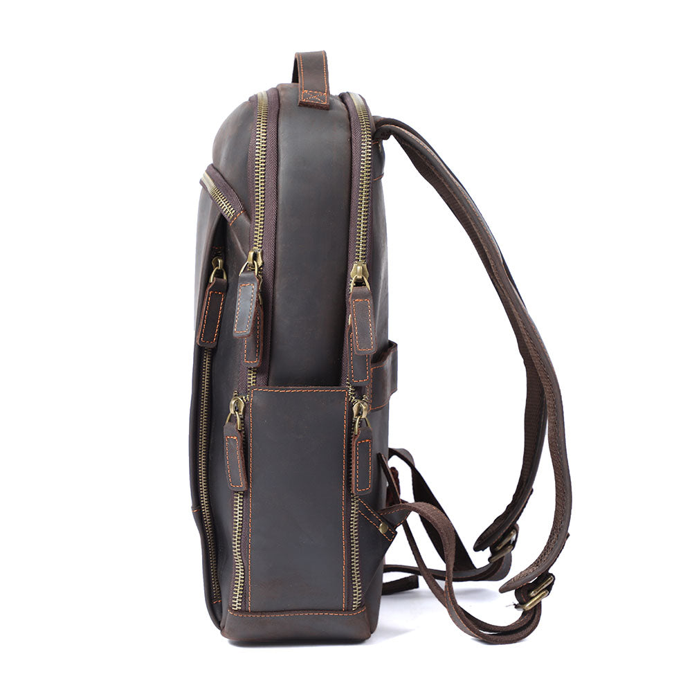 Leder-Laptop-Rucksack im Vintage-Stil – Robust & Elegant