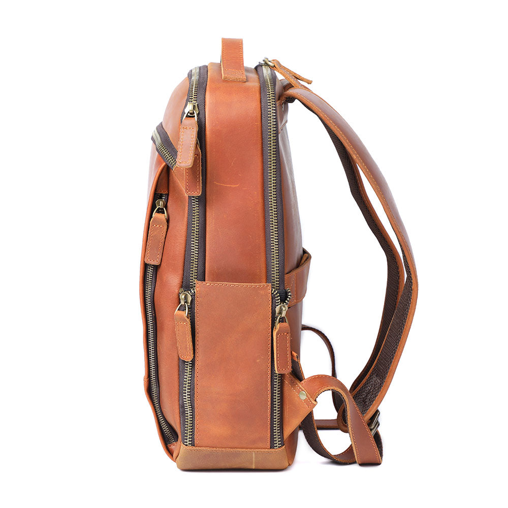 Leder-Laptop-Rucksack im Vintage-Stil – Robust & Elegant