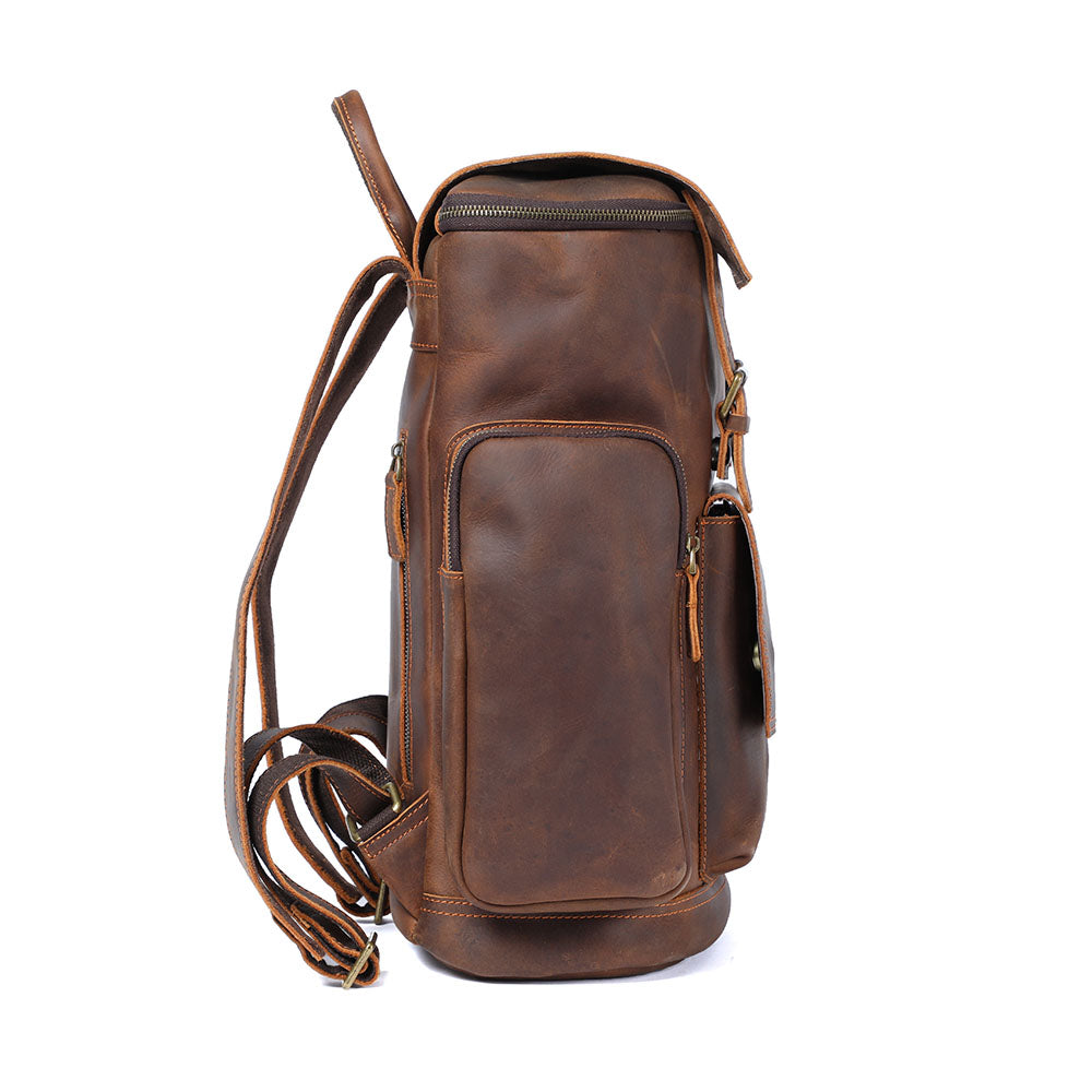 Echter Leder-Laptop-Rucksack – Vintage-Rucksack für Beruf und Reise