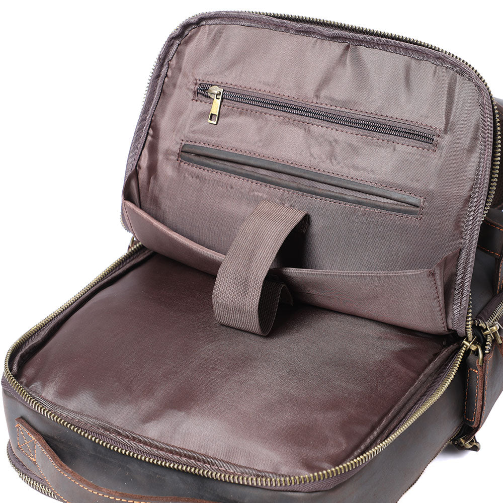 Leder-Laptop-Rucksack im Vintage-Stil – Robust & Elegant