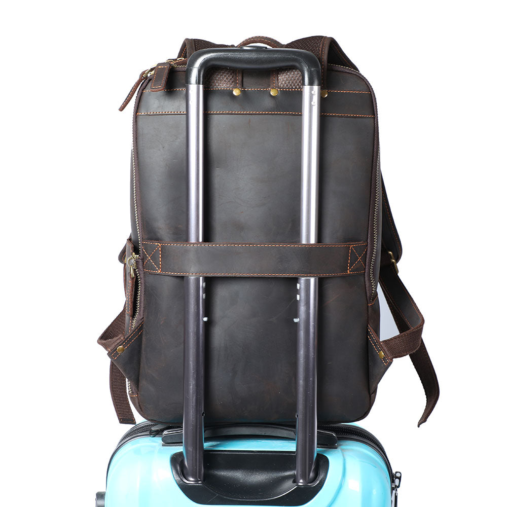 Leder-Laptop-Rucksack im Vintage-Stil – Robust & Elegant