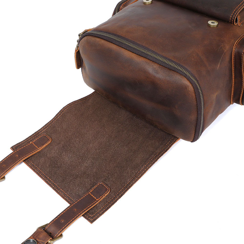 Echter Leder-Laptop-Rucksack – Vintage-Rucksack für Beruf und Reise