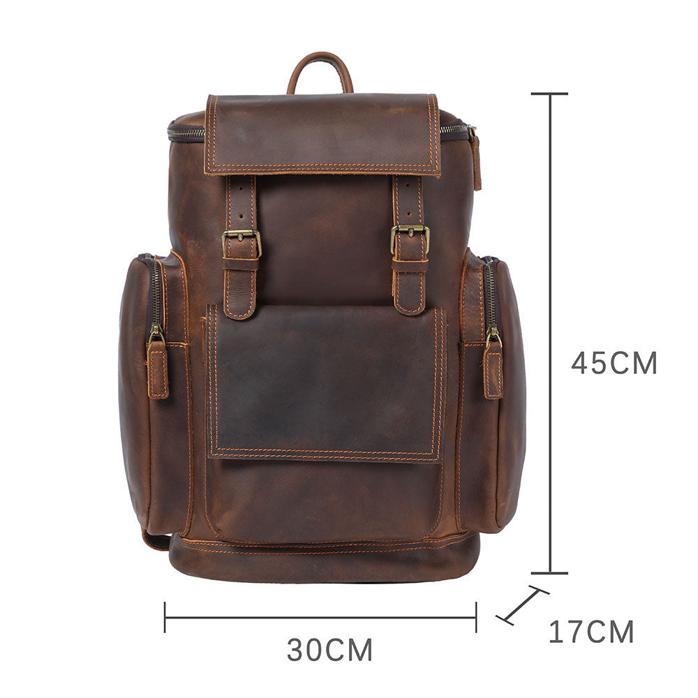 Echter Leder-Laptop-Rucksack – Vintage-Rucksack für Beruf und Reise