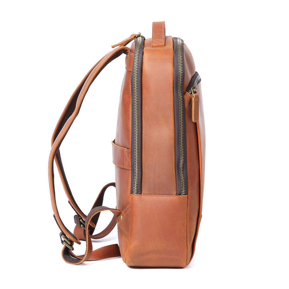 Leder-Laptop-Rucksack im Vintage-Stil – Robust & Elegant