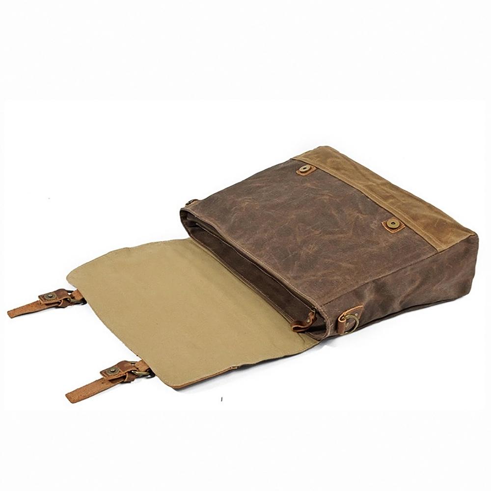 Canvas Tasche mit Lederriemen – Vintage Umhängetasche für Alltag & Reise