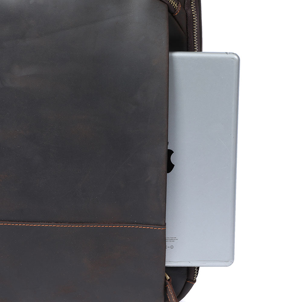 Leder-Laptop-Rucksack im Vintage-Stil – Robust & Elegant