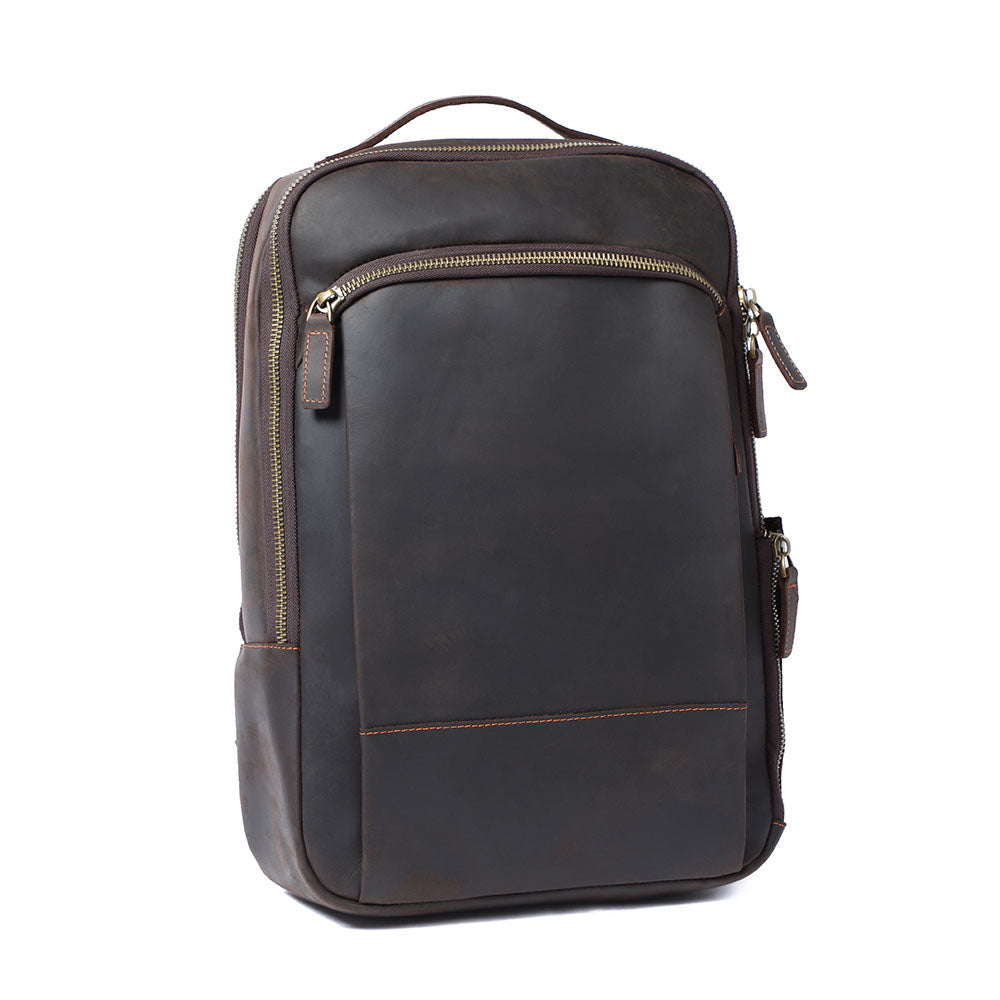 Leder-Laptop-Rucksack im Vintage-Stil – Robust & Elegant