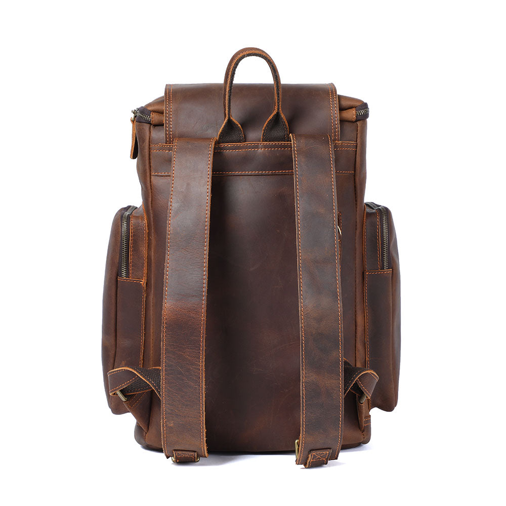 Echter Leder-Laptop-Rucksack – Vintage-Rucksack für Beruf und Reise
