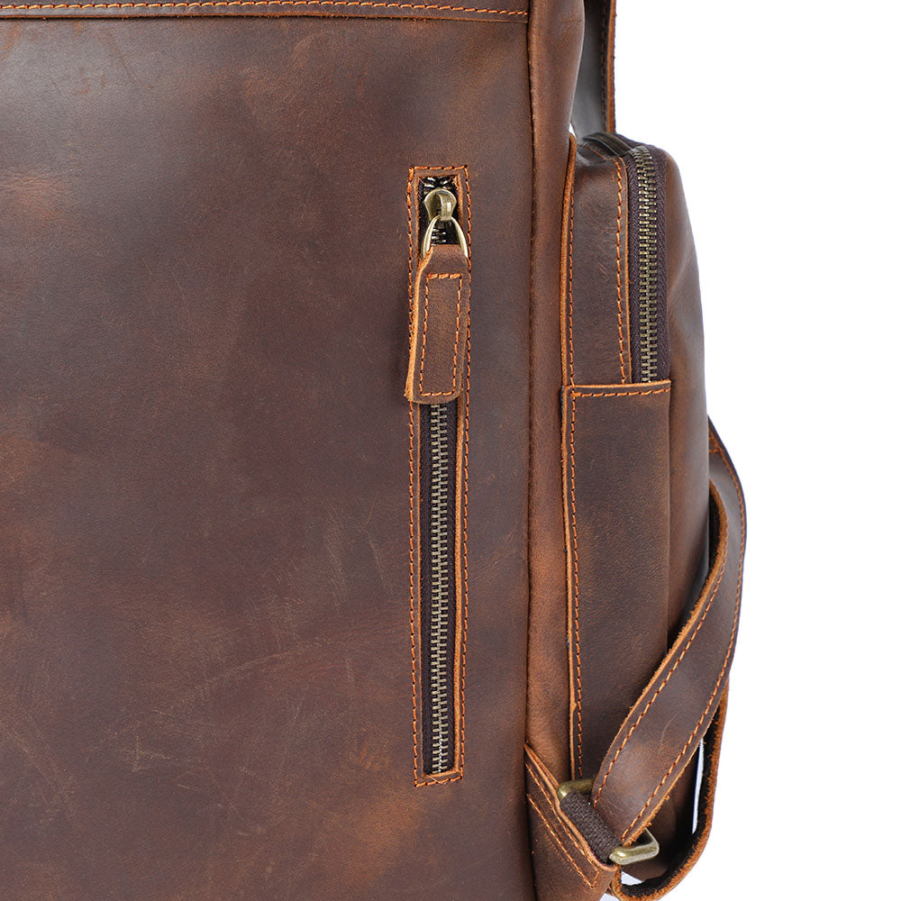 Echter Leder-Laptop-Rucksack – Vintage-Rucksack für Beruf und Reise