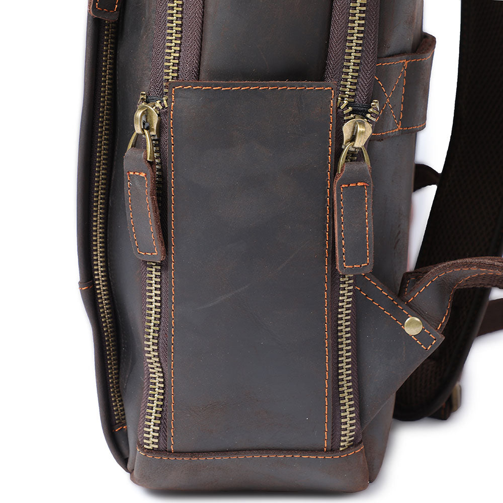 Leder-Laptop-Rucksack im Vintage-Stil – Robust & Elegant