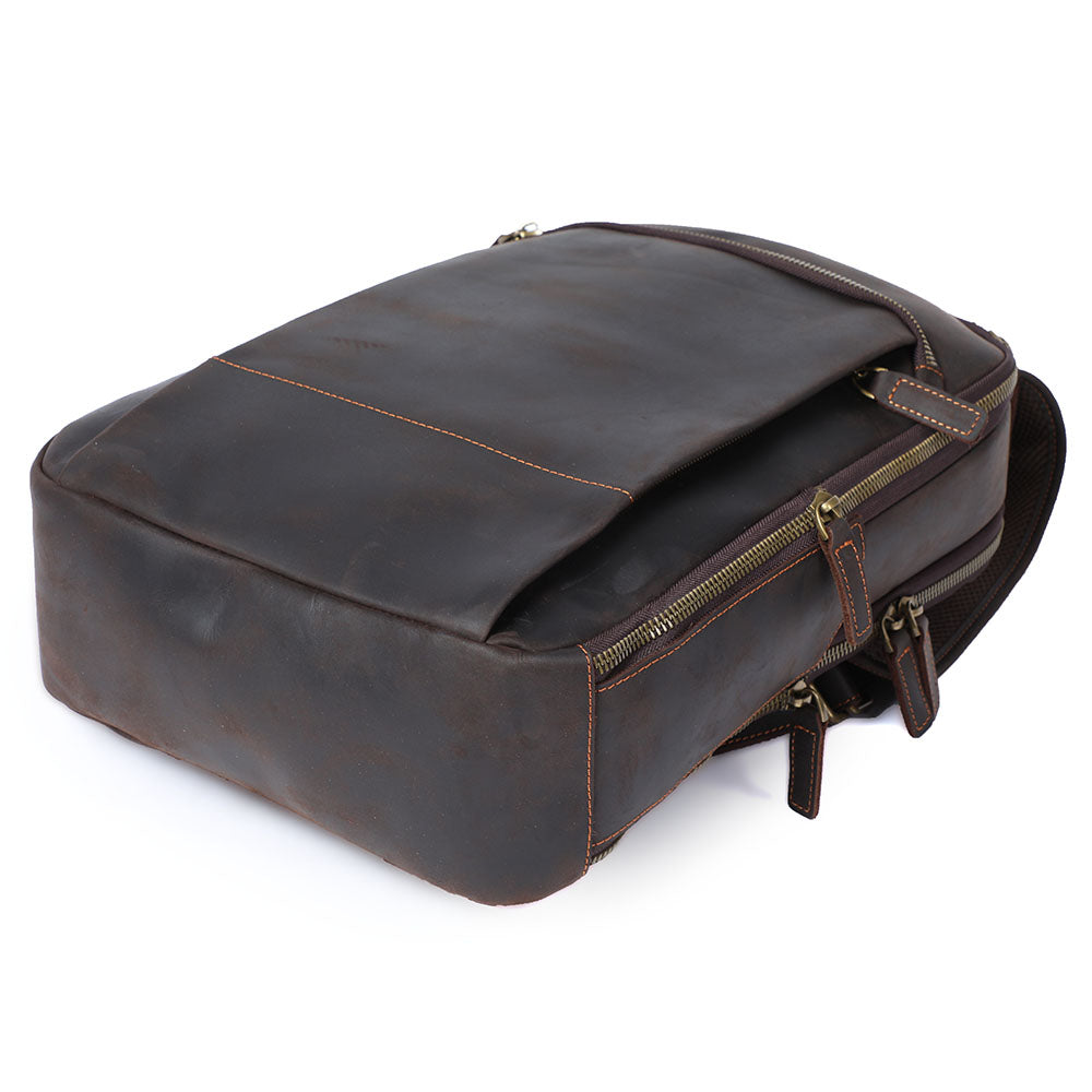 Leder-Laptop-Rucksack im Vintage-Stil – Robust & Elegant