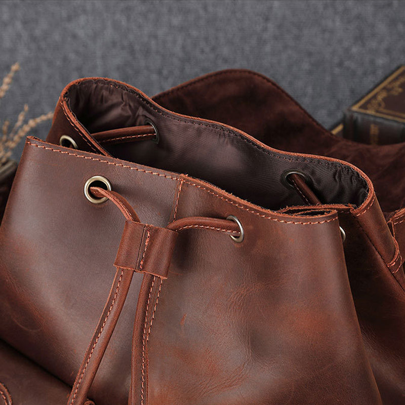 Leder Schulranzen Rucksack 16L Oklair – Vintage Satchel aus Leder