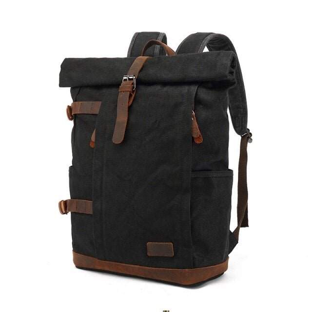 Vintage Rucksack Herren – Canvas Rucksack mit Lederdetails