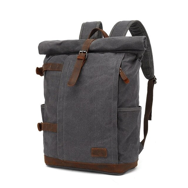 Vintage Rucksack Herren – Canvas Rucksack mit Lederdetails