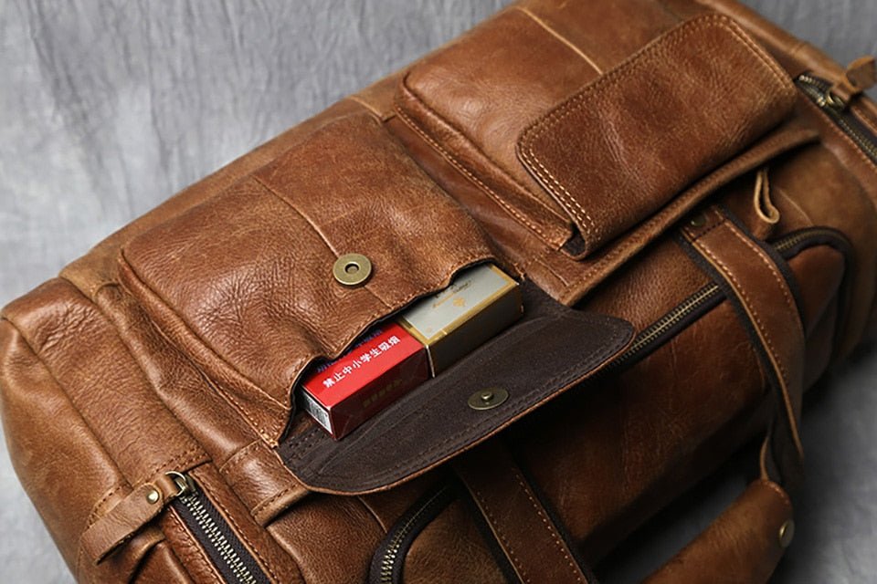 Weekender Leder – Vintage Reisetasche aus Rindsleder für Herren