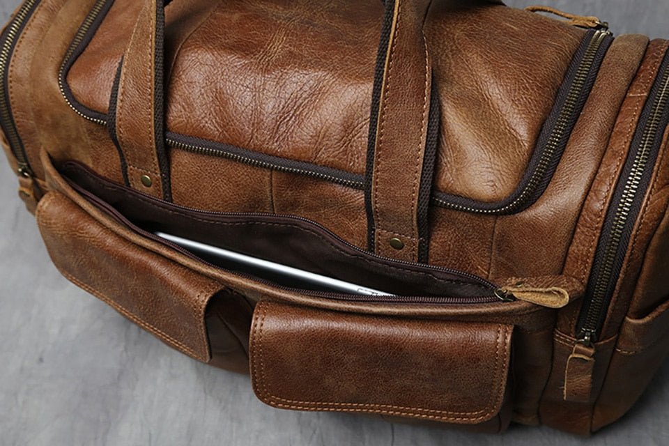 Weekender Leder – Vintage Reisetasche aus Rindsleder für Herren