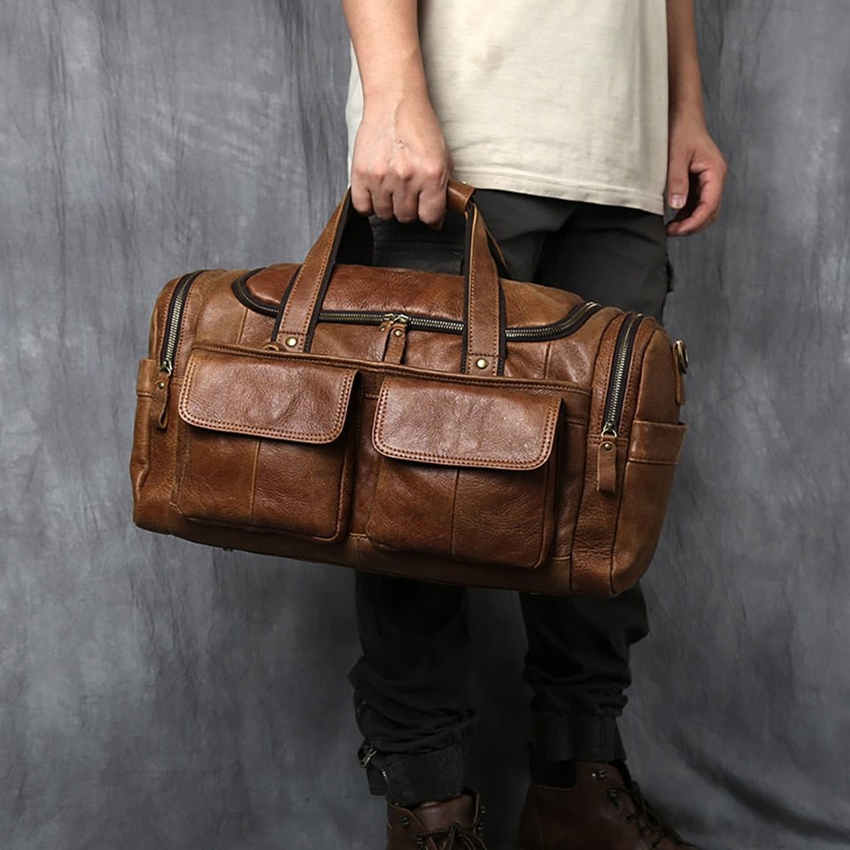 Weekender Leder – Vintage Reisetasche aus Rindsleder für Herren