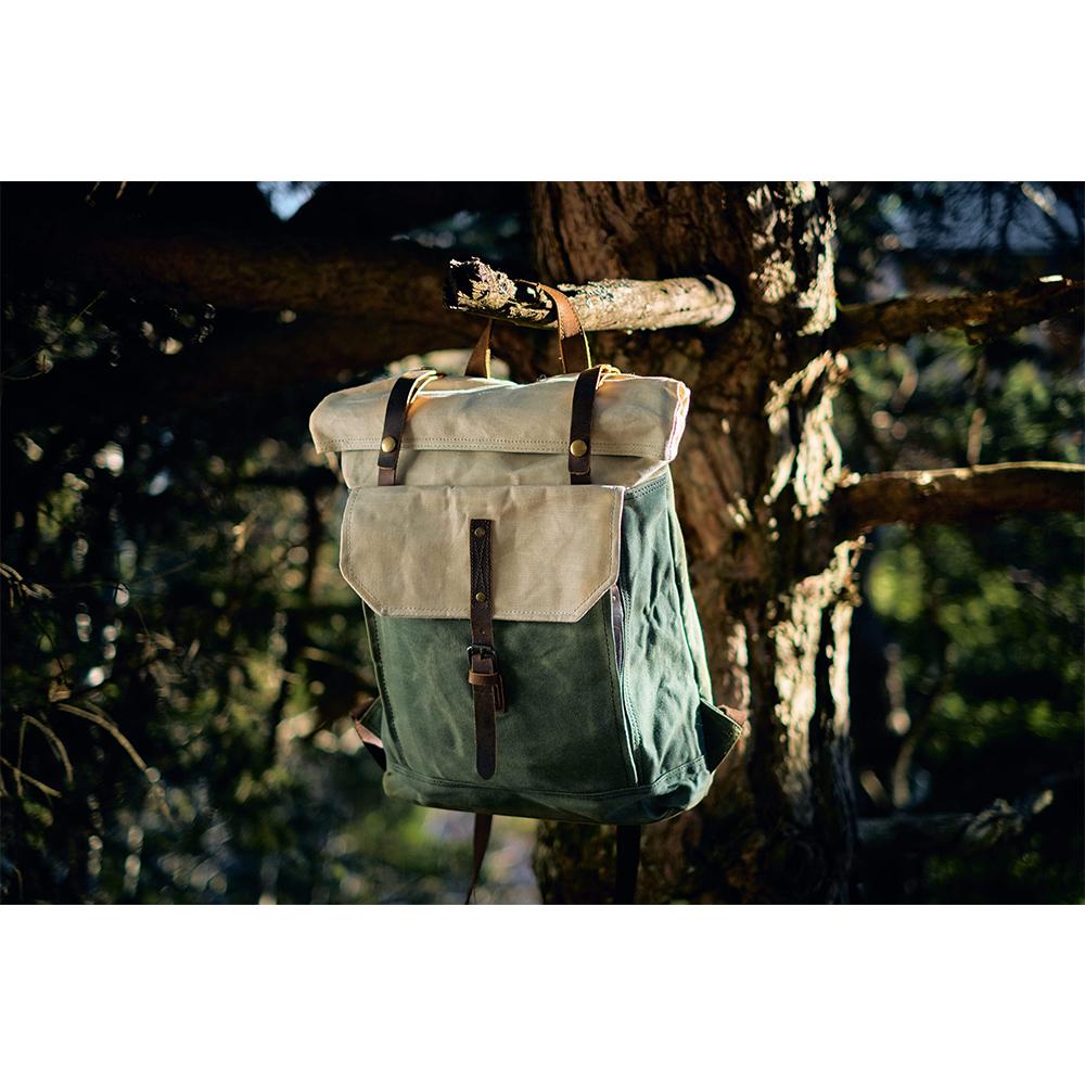 Vintage Rucksack 16L aus Canvas & Leder – Abenteuer Rucksack KLUANE