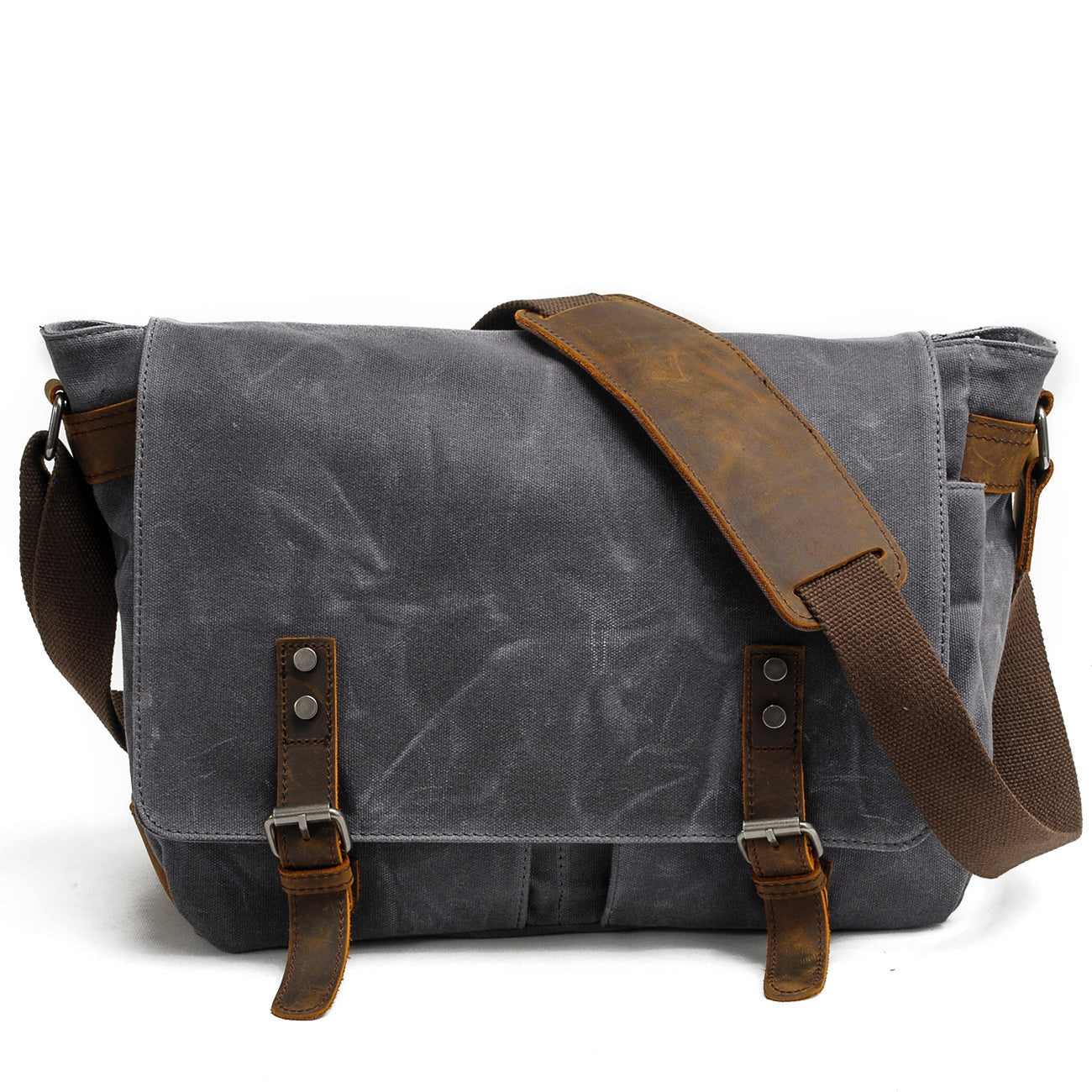 Vintage-Messenger aus gewachstem Canvas & Leder 12.5L, Magnetverschluss, gepolstertes Fach & smarte Fächer – leicht, robust, ideal für Alltag & Reisen.