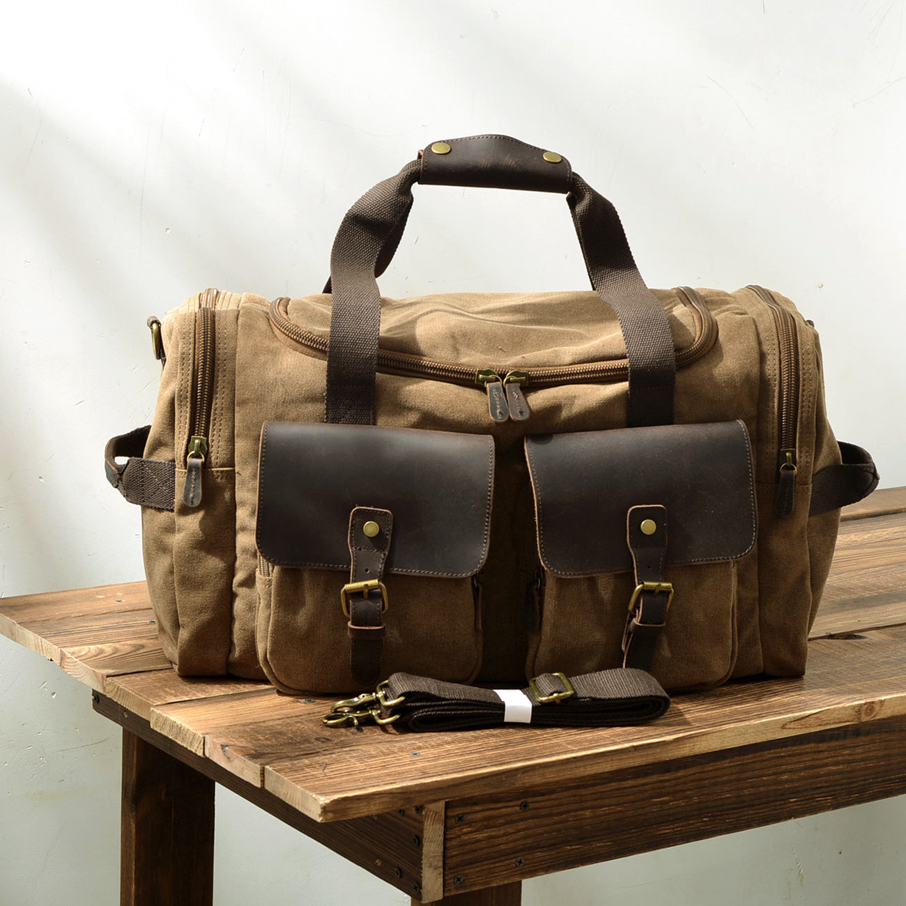 Wochenendtasche Herren – Vintage Reisetasche aus Canvas & Leder