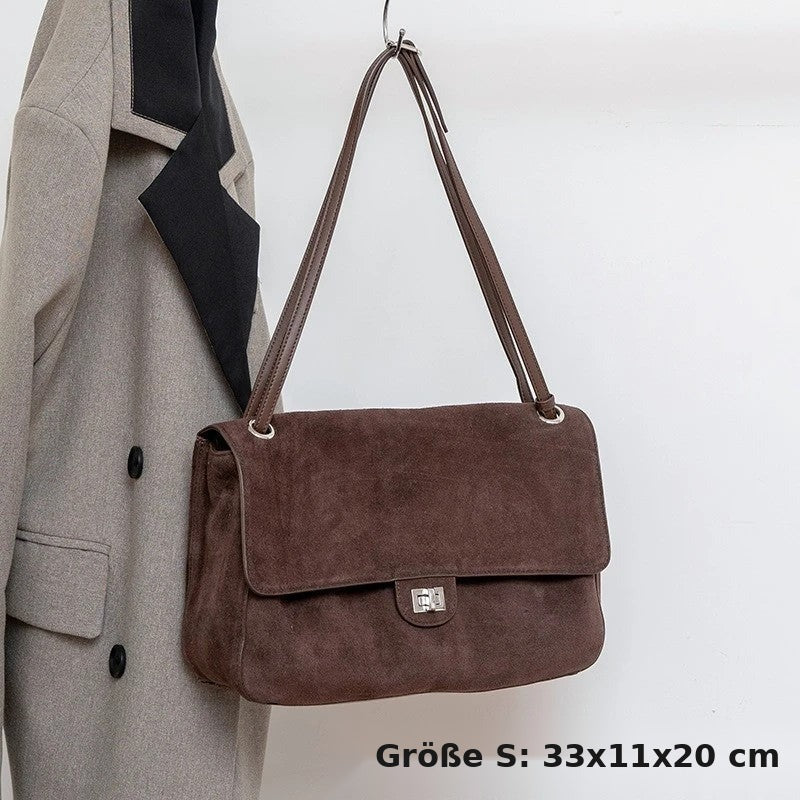 Ledertasche Damen Vintage – Rindsleder m – Dunkelbraun