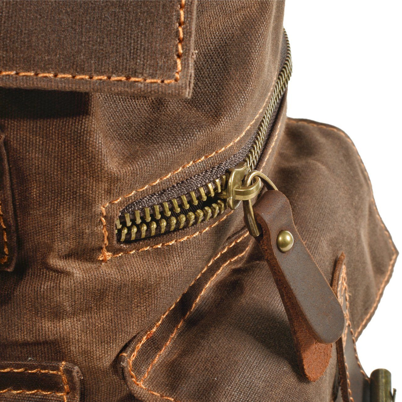 Canvas Tasche – Vintage Rucksack mit Laptopfach & Kordelzug