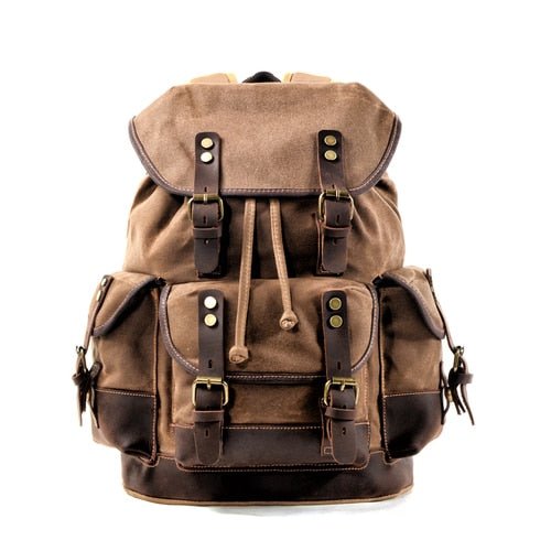 Vintage Rucksack Herren – Canvas Rucksack mit Lederdetails