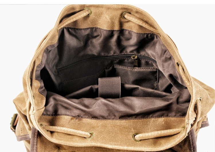 Vintage Rucksack Herren – Canvas Rucksack mit Lederdetails