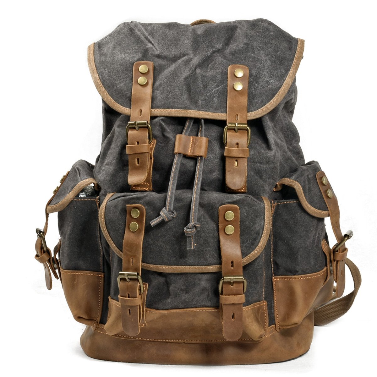 Vintage Rucksack Herren – Canvas Rucksack mit Lederdetails