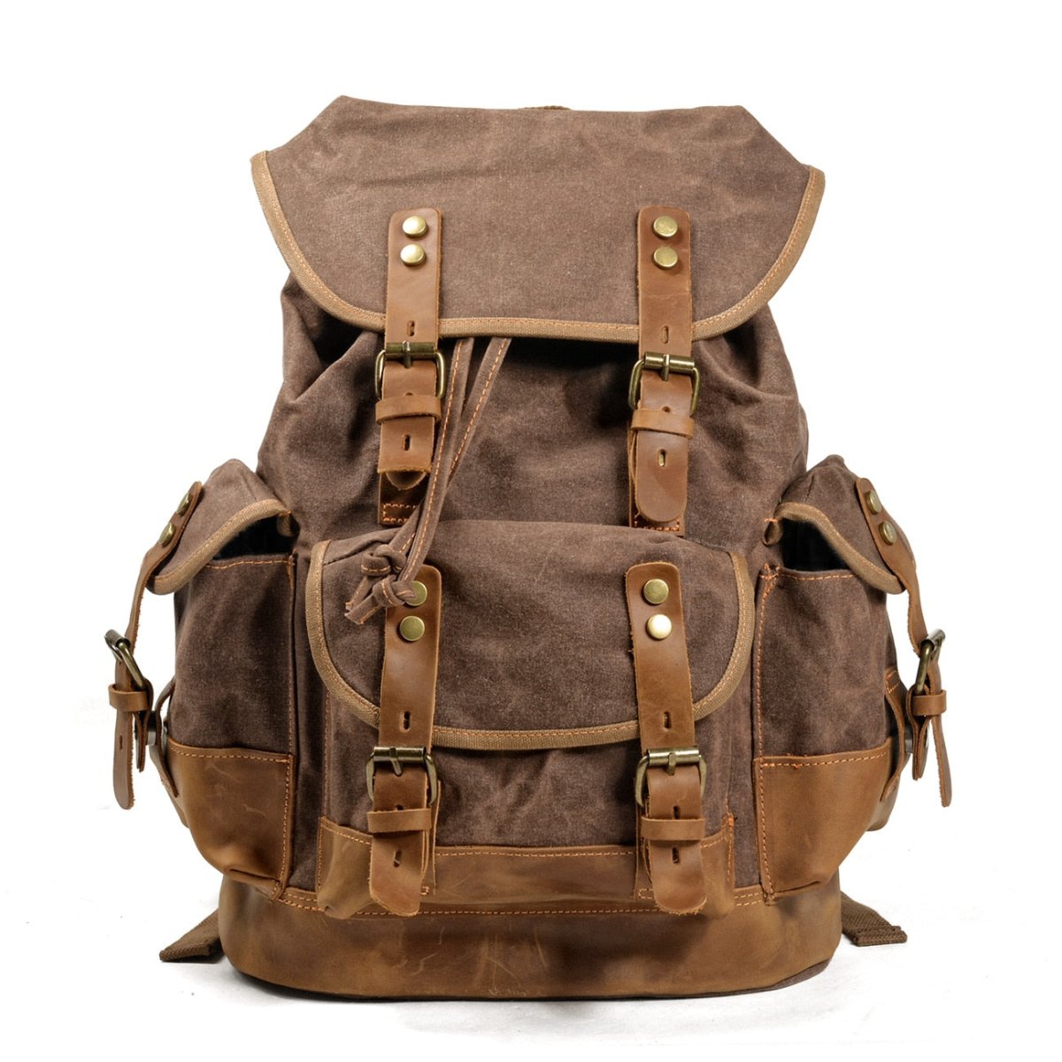 Vintage Rucksack Herren – Canvas Rucksack mit Lederdetails