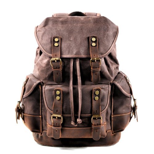 Vintage Rucksack Herren – Canvas Rucksack mit Lederdetails