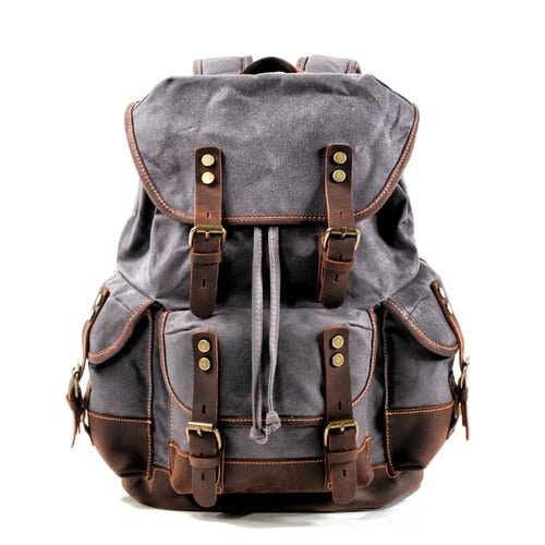 Vintage Rucksack Herren – Canvas Rucksack mit Lederdetails