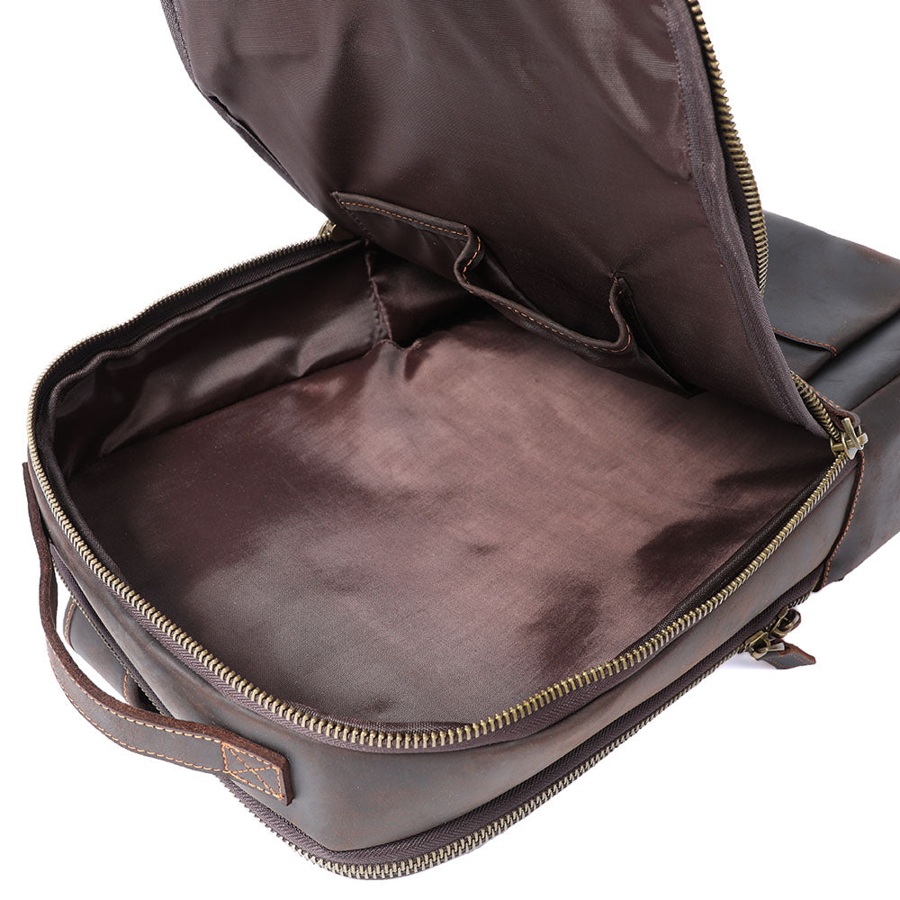 Leder-Laptop-Rucksack im Vintage-Stil – Robust & Elegant